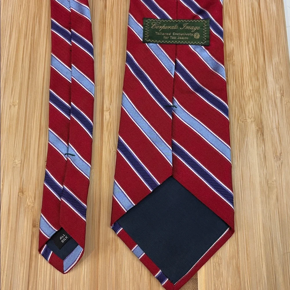 Tom James Silk Neck Tie Diagonal Striped‎